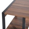 47.2&quot; Home Office Desk / Computer Desk; Storage Desk Morden Style with Open Shelves Worksation; Brown &amp; Black