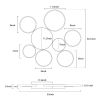 LED Ceiling Light,Vander Life 72W LED Ceiling Lamp 6400LM White 6 Rings Lighting Fixture for Living Room,Bedroom,Dining Room,Dimmable Remote Control,3