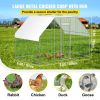 VEVOR Large Metal Chicken Coop with Run, Walkin Chicken Run for Yard with Waterproof Cover, Outdoor Poultry Cage Hen House, 6.5x9.8x6.5ft Large Space