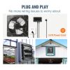VEVOR Shutter Exhaust Fan, 12'' with Temperature Humidity Controller, EC-motor, 940 CFM, 10-Speed Adjustable Wall Mount Attic Fan, Ventilation and Coo