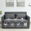 Convertible Sofa Bed, 3-in-1 Versatile Velvet Double Sofa with Pullout Bed, Seat with Adjustable Backrest, Lumbar Pillows, and Living Room Side Pocket