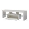 FashionTVstandTVcabinet,EntertainmentCenter,TVstationTV console,media console,with LEDlight belt,light belt remote control,toughenedglassshelf,metal h