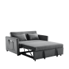 Convertible Sofa Bed, 3-in-1 Versatile Velvet Double Sofa with Pullout Bed, Seat with Adjustable Backrest, Lumbar Pillows, and Living Room Side Pocket