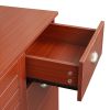 Home Office Computer Desk with Hutch; Teak