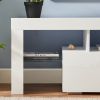 FashionTVstandTVcabinet,EntertainmentCenter,TVstationTV console,media console,with LEDlight belt,light belt remote control,toughenedglassshelf,metal h