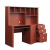 Home Office Computer Desk with Hutch; Teak