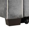 65.7" Linen Upholstered Sleeper Bed, Pull Out Sofa Bed Couch attached two throw pillows, Dual USB Charging Port and Adjustable Backrest for Living Roo