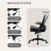 Ergonomic Office Chair Adjustable Height Computer Chair Breathable Mesh Home Office Desk Chairs with Wheels Executive Rolling Swivel Chair with Flip-U