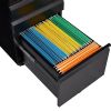 3-Drawer Mobile File Cabinet with Lock, Office Storage Filing Cabinet for Legal/Letter Size, Pre-Assembled Metal File Cabinet Except Wheels Under Desk