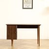 Small Desk with 47.24 Inch, Modern Walnut Finish, Solid Wood Legs - Suitable for Home and Office Use