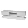 63inch WHITE morden TV Stand with LED Lights,high glossy front TV Cabinet,can be assembled in Lounge Room, Living Room or Bedroom,color:WHITE