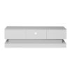 63inch WHITE morden TV Stand with LED Lights,high glossy front TV Cabinet,can be assembled in Lounge Room, Living Room or Bedroom,color:WHITE
