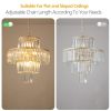 Luxury Crystal Chandelier Modern Chandeliers Lights Fixture Hanging Pendant Light Fixture for Dining Room Bedroom Living Room Dia 19.7 Inch