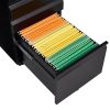 3-Drawer Mobile File Cabinet with Lock, Office Storage Filing Cabinet for Legal/Letter Size, Pre-Assembled Metal File Cabinet Except Wheels Under Desk