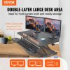 VEVOR Standing Desk Converter, Two-Tier Stand up Desk Riser, 36 inch Large Sit to Stand Desk Converter, 5.5-20.1 inch Adjustable Height, for Monitor,