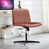 Office chair Brown PU Material. Home Computer Chair Office Chair Adjustable 360 ¬∞Swivel Cushion Chair With Black Foot Swivel Chair Makeup Chair Study