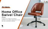 Modern home brown PU Office chair adjustable 360 ¬∞ swivel chair engineering plastic armless swivel computer chair with wheels living room bedroom off