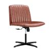 Office chair Brown PU Material. Home Computer Chair Office Chair Adjustable 360 ¬∞Swivel Cushion Chair With Black Foot Swivel Chair Makeup Chair Study