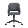 Modern home dark grey PU Office chair adjustable 360 ¬∞ swivel chair engineering plastic armless swivel computer chair with wheels living room, office