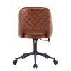 Modern home brown PU Office chair adjustable 360 ¬∞ swivel chair engineering plastic armless swivel computer chair with wheels living room bedroom off