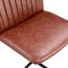 Office chair Brown PU Material. Home Computer Chair Office Chair Adjustable 360 ¬∞Swivel Cushion Chair With Black Foot Swivel Chair Makeup Chair Study