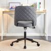 Modern home dark grey PU Office chair adjustable 360 ¬∞ swivel chair engineering plastic armless swivel computer chair with wheels living room, office
