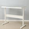 48 x 24 Inches Tempered Glass Standing Desk with Metal Drawer , Adjustable Height Stand up Desk, Sit Stand Home Office Desk, Ergonomic Workstation