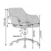 Modern Velvet Fabric Material Adjustable Height 360 revolving Home Office Chair with Gold Metal Legs and Universal Wheels for Indoor; Orange