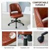 Modern home brown PU Office chair adjustable 360 ¬∞ swivel chair engineering plastic armless swivel computer chair with wheels living room bedroom off
