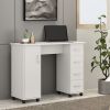 Home Office Computer Desk Table with Drawers White 41.73''L 17.72\'\'W 31.5\'\'H