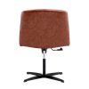 Office chair Brown PU Material. Home Computer Chair Office Chair Adjustable 360 ¬∞Swivel Cushion Chair With Black Foot Swivel Chair Makeup Chair Study