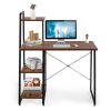 Compact Computer Desk Workstation with 4 Tier Shelves for Home and Office
