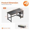 Modern Simple Style Home Office Writing Desk with 2-Tier Drawers Storage,Black Wood,55IN