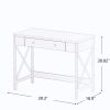 Modern Home Office Desk Study Table Writing Desk with 1 Storage Drawer; Makeup Vanity Dressing Table X Design Accent-Grey
