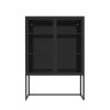 Black Storage Cabinet with Doors, Modern Black Accent Cabinet, Free Standing Cabinet, Buffet Sideboards for Bedroom, Kitchen,Home Office