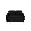 MH 54" Modern Convertible Sofa Bed with 2 Detachable Arm Pockets, Velvet Loveseat Sofa with Pull Out Bed, 2 Pillows and Living Room Adjustable Backres