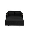 MH 54" Modern Convertible Sofa Bed with 2 Detachable Arm Pockets, Velvet Loveseat Sofa with Pull Out Bed, 2 Pillows and Living Room Adjustable Backres