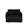 MH 54" Modern Convertible Sofa Bed with 2 Detachable Arm Pockets, Velvet Loveseat Sofa with Pull Out Bed, 2 Pillows and Living Room Adjustable Backres