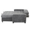 65.7" Linen Upholstered Sleeper Bed, Pull Out Sofa Bed Couch attached two throw pillows, Dual USB Charging Port and Adjustable Backrest for Living Roo