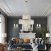 Luxury Crystal Chandelier Modern Chandeliers Lights Fixture Hanging Pendant Light Fixture for Dining Room Bedroom Living Room Dia 19.7 Inch