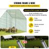 VEVOR Large Metal Chicken Coop with Run, Walkin Chicken Run for Yard with Waterproof Cover, Outdoor Poultry Cage Hen House, 6.5x9.8x6.5ft Large Space