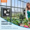 VEVOR Shutter Exhaust Fan, 12'' with Temperature Humidity Controller, EC-motor, 940 CFM, 10-Speed Adjustable Wall Mount Attic Fan, Ventilation and Coo