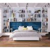 Jaxx Panelist Modern Padded Headboard ‚Äì Set of 4 Wall Mounted Panels (Each 11.25" x 38") - King, Limestone Grey Microvelvet