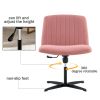 Pink Velvet Material. Home Computer Chair Office Chair Adjustable 360 ¬∞Swivel Cushion Chair With Black Foot Swivel Chair Makeup Chair Study Desk Chai