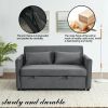 Convertible Sofa Bed, 3-in-1 Versatile Velvet Double Sofa with Pullout Bed, Seat with Adjustable Backrest, Lumbar Pillows, and Living Room Side Pocket