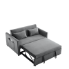 Convertible Sofa Bed, 3-in-1 Versatile Velvet Double Sofa with Pullout Bed, Seat with Adjustable Backrest, Lumbar Pillows, and Living Room Side Pocket