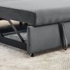 Convertible Sofa Bed, 3-in-1 Versatile Velvet Double Sofa with Pullout Bed, Seat with Adjustable Backrest, Lumbar Pillows, and Living Room Side Pocket