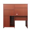 Home Office Computer Desk with Hutch; Teak