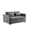 Convertible Sofa Bed, 3-in-1 Versatile Velvet Double Sofa with Pullout Bed, Seat with Adjustable Backrest, Lumbar Pillows, and Living Room Side Pocket