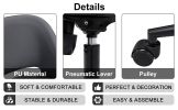 Modern home dark grey PU Office chair adjustable 360 ¬∞ swivel chair engineering plastic armless swivel computer chair with wheels living room, office